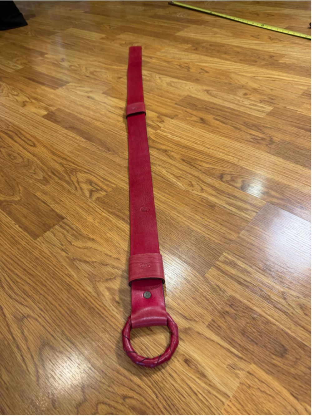 Italian Artisan Red Leather Statement Belt – Handmade Luxury Fits Small to XL - Picture 5 of 10